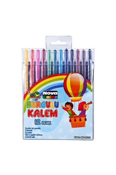 Nova Color 12 Li Çevirmeli Mum Boya Nc-2122 ürün görseli 1