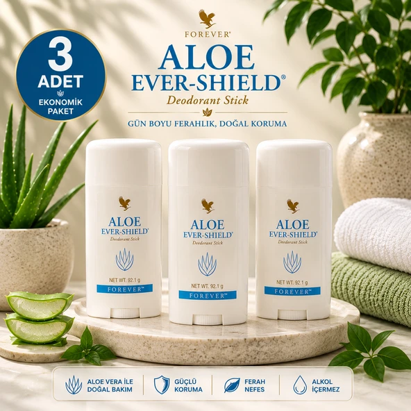 Forever Living Aloe Ever-Shield Deodorant Stick 92.1Gr -(Alüminyum Tuzu İçermez)- 3 Adet ürün görseli 1
