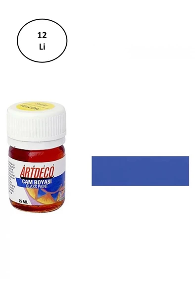 Artdeco Cam Boyası 25ml Mavi 12'li ürün görseli 1