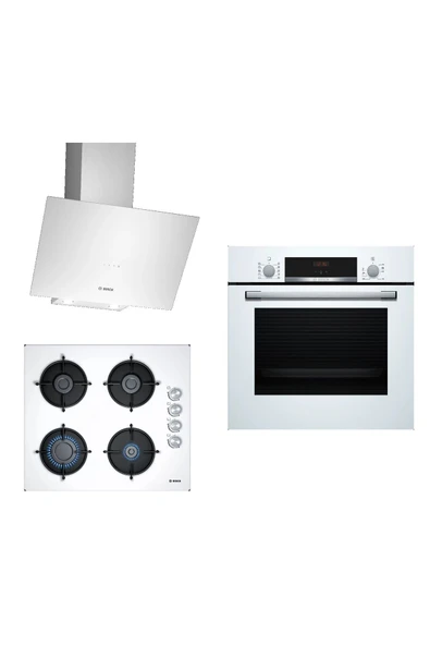 Bosch Beyaz 3 Lü Ankastre Set (HBF514BW1T - POP6C2O10O - DWK64PJ20T) ürün görseli 1
