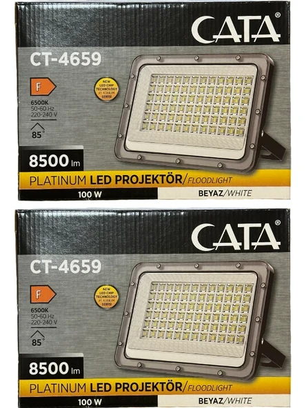 Cata CT-4659 100W 6500K (Beyaz Işık) Led Projektör (2 Adet) ürün görseli 1