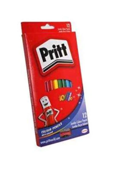 Pritt 1219733 Boya Kalemi 12 li Jumbo Üçgen Karton Kutu ürün görseli 1