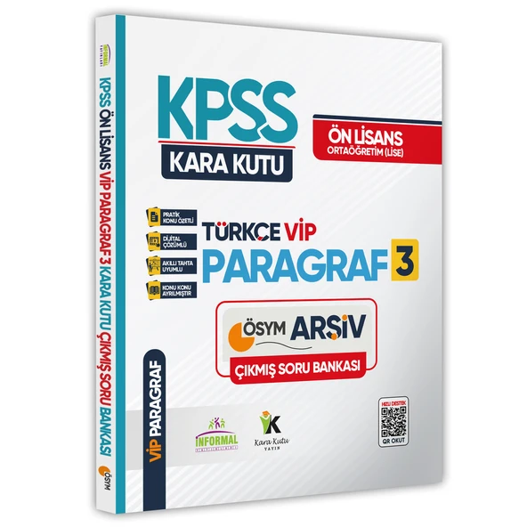 KPSS Önlisans-Ortaöğretim Türkçenin Kara Kutusu VİP PARAGRAF 3 ÖSYM Çıkmış Soru Bankası Çözümlü ürün görseli 1