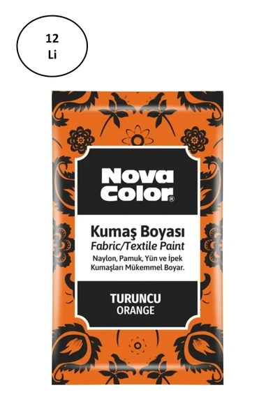 Nova Color Toz Kumaş Boyası Turuncu 12 Gr Nc-906 12'li ürün görseli 1