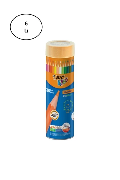 Bic Evolution Kuru Boya Kalemi 36'lı Metal Tüp 6'lı ürün görseli 1