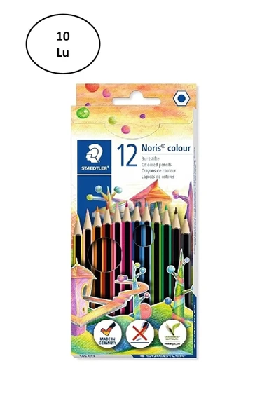 Staedtler Noris 12 li Uzun Kuru Boya 10'lu ürün görseli 1