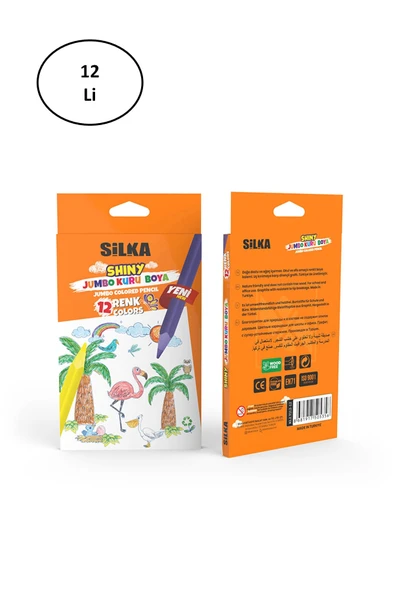 Silka Jumbo Üçgen 12 Renk Kuruboya 12'li ürün görseli 1