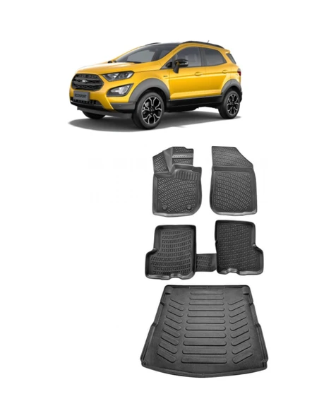 Ford Ecosport 3D Havuzlu Paspas Ve Bagaj Havuzu Alt Bagaj Havuzu ürün görseli 1