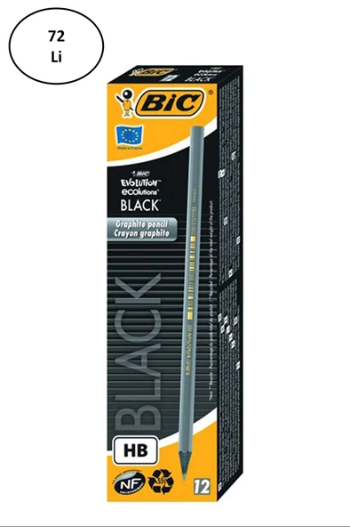 Bic Evolution Black HB Kurşun Kalem 72'li ürün görseli 1