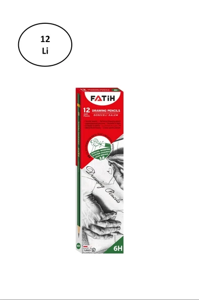 12 Adet Fatih 6h Dereceli Kalem ürün görseli 1