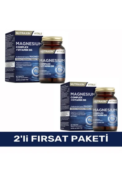 Magnezyum Complex 60 Tablet 125 Mg - Bisiglinat - Taurat - Malat - Sitrat - B6x2 ürün görseli 1