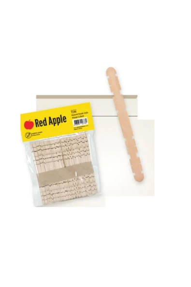 Red Apple Tahta Çubuk Kesik Uçlu Naturel 25-200 ürün görseli 1