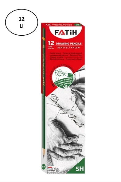 Fatih Dereceli Kurşun Kalem 5-H 12 Li ürün görseli 1