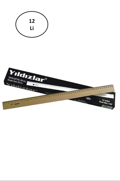 Yıldızlar 50 Cm Tahta Cetvel 24'lü ürün görseli 1