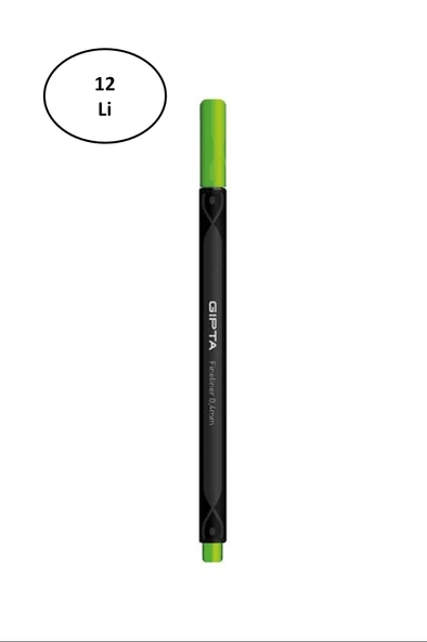 Gıpta Fineliner Kalem 0,4 Mm Karton Kutu Üçgen Yeşil 12'li ürün görseli 1