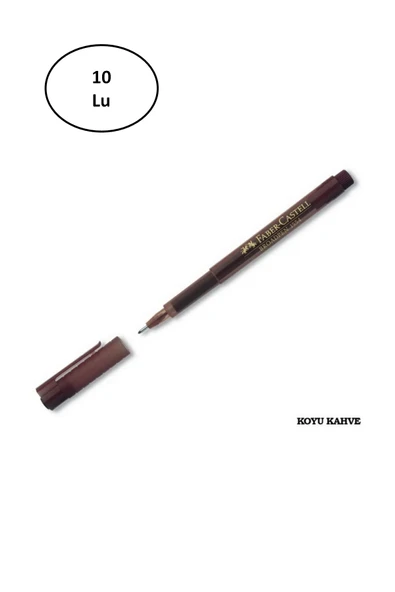 Faber Castell Faber Broadpen 0.8 Mm Keçe Kalem Koyu Kahve 10'lu ürün görseli 1