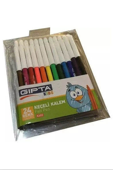 Keçeli Boya Kalemi Pvc Çantalı 24 Renk ürün görseli 1
