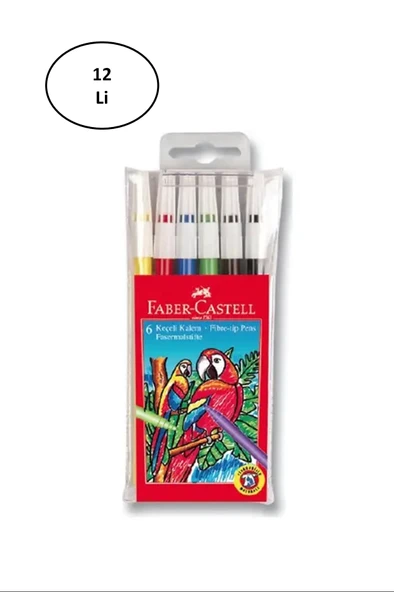 Faber-Castell 5067155106 Yıkanabilir 6 Renk Keçeli Kalem 12'li ürün görseli 1