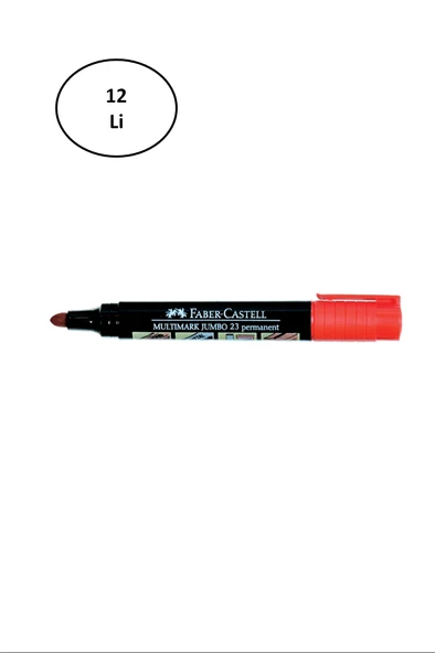 Faber Castell Permanent Markör Jumbo 23 Kırmızı 12'li ürün görseli 1
