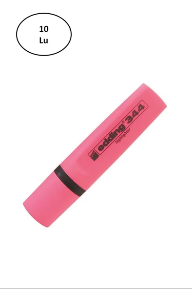 Eddıng Fosforlu Kalem E-344 Pembe 10'lu ürün görseli 1