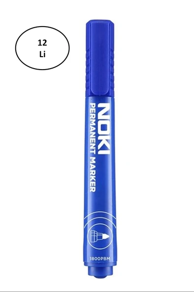 Noki 1800 Marker Yuvarlak Uç Mavi Kalem 12'Li ürün görseli 1