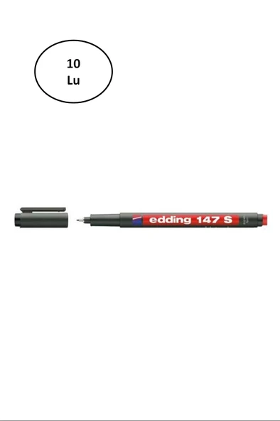 Edding Asetat Kalemi-Silgili Kırmızı E-147S 10'lu ürün görseli 1