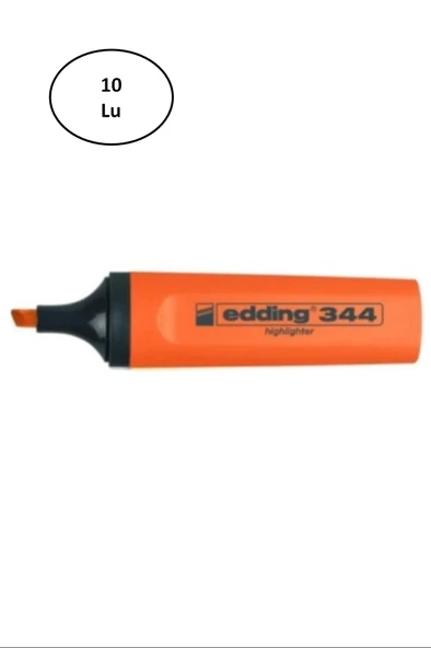 Edding Fosforlu Kalem Turuncu Edd-344 10'lu ürün görseli 1