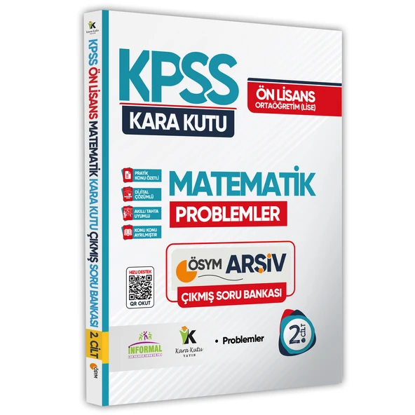 KPSS Önlisans-Ortaöğretim Matematik Kara Kutu 2.Cilt ÖSYM Çıkmış Soru Bankası Dijital Çözümlü ürün görseli 1