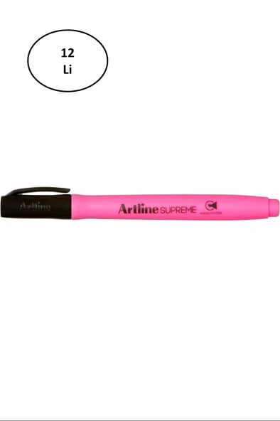 Artline Supreme Fosforlu Kalem Pembe 12'li ürün görseli 1