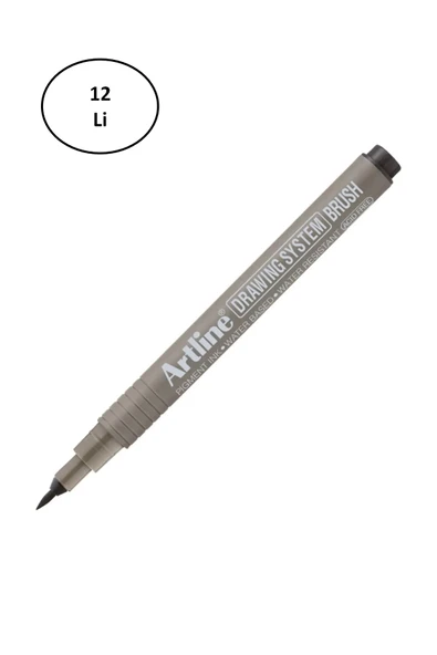 Artline Drawing System Brush Teknik Çizim Kalemi Siyah Fırça Uçlu 12'li ürün görseli 1