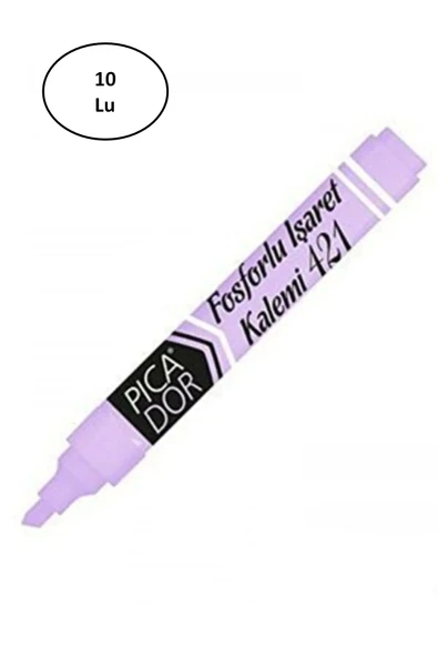 Picatack Fosforlu Kalem Pastel Mor 441 - 10'lu ürün görseli 1