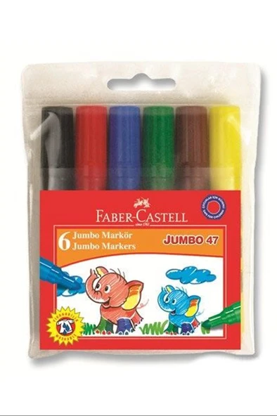 Faber Castell Fc Jumbo 47 Markör 6'lı Poşet ürün görseli 1