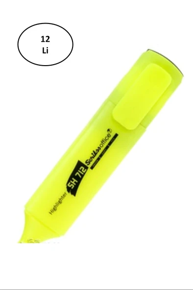Pastel Sarı Fosforlu Kalem SH712 SCR.T0SBH4SH71209A Scrikss 12'li ürün görseli 1