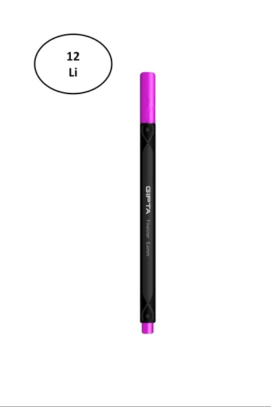 Gıpta Fineliner Kalem 0,4 Mm Karton Kutu Üçgen Koyu Pembe 12'li ürün görseli 1