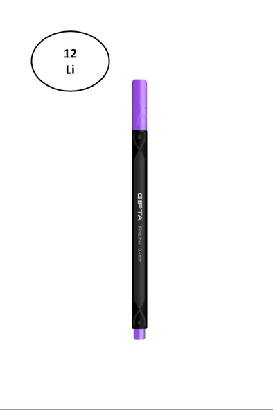 Gıpta Fineliner Kalem 0,4 Mm Karton Kutu Üçgen Lila 12'li ürün görseli 1