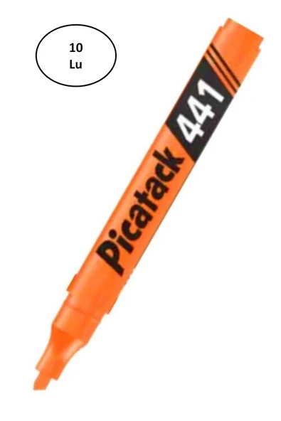 Picatack 441 Fosforlu Kalem Turuncu 10'lu ürün görseli 1