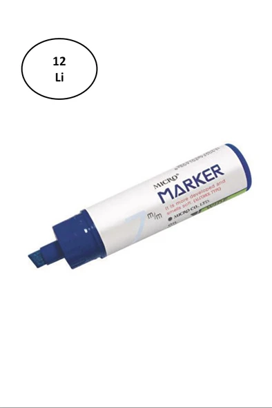 Micro MMP-1001/M 10 mm Mavi Markör Kalem 12'li ürün görseli 1