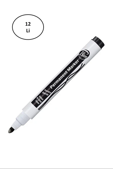 Mas Permanent Marker 9175 - Yuvarlak Uç - Siyah 12 Li ürün görseli 1