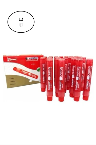 Mikro Mr-6019 Kartuşlu Beyaz Tahta Kalemi Kırmızı 12'li ürün görseli 1