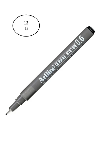 Artline Çizim Kalemi Drawing System 236 0.6 mm Siyah 12'li ürün görseli 1