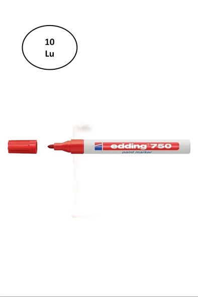 Edding Boya Dekor Markörü Kırmızı E-750 10'lu ürün görseli 1