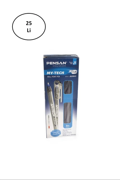 Pensan My-Tech Tükenmez Kalem Mavi 1.0 Mm 25'li ürün görseli 1