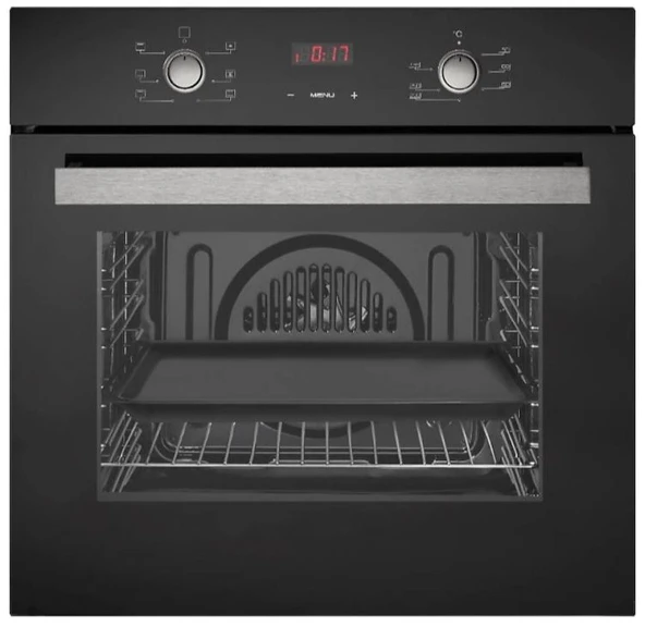 EMİNÇELİK DİJİTAL SİYAH CAM 6 PRG TURBO FANLI 5 GÖZLÜ OCAKLI ANKASTRE SET ürün görseli 1