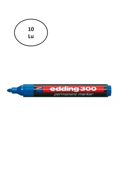 Edding Permanent Markör Mavi E-300 10'lu ürün görseli 1
