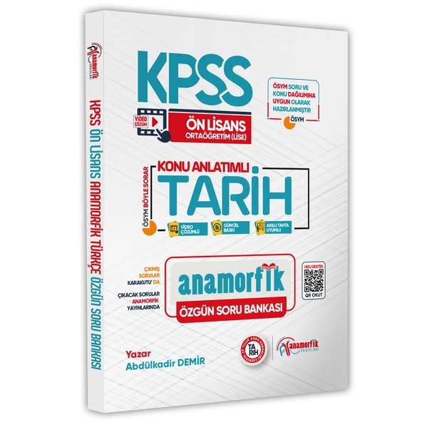 KPSS Önlisans-Ortaöğretim Anamorfik Tarih Konu Anlatımlı Özgün Soru Bankası Dijital Çözümlü ürün görseli 1