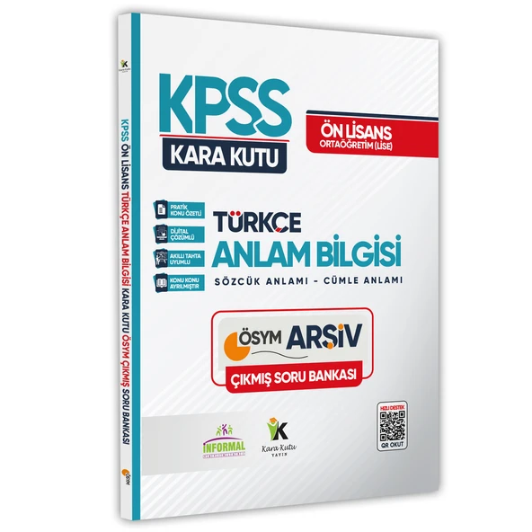 KPSS Önlisans-Ortaöğretim Türkçenin Kara Kutusu ANLAM BİLGİSİ Çıkmış Soru Bankası Dijital Çözümlü ürün görseli 1