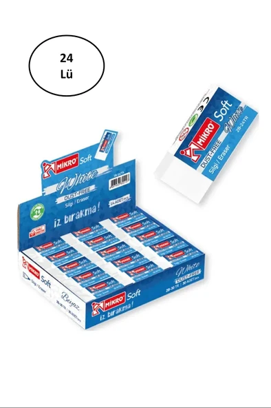 Mikro Silgi Soft Beyaz 2b24tr 24'lü ürün görseli 1