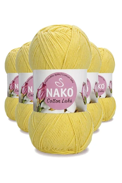 5 Adet Cotton Lüks Yelek Tunik Kazak Bluz Hırka İpi Yünü Açık Sarı 97554 ürün görseli 1