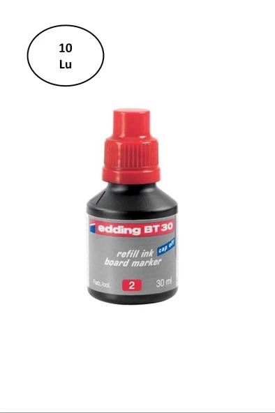 Edding Tahta Kalem Mürekkep 30 Ml Kırmızı 10'lu ürün görseli 1