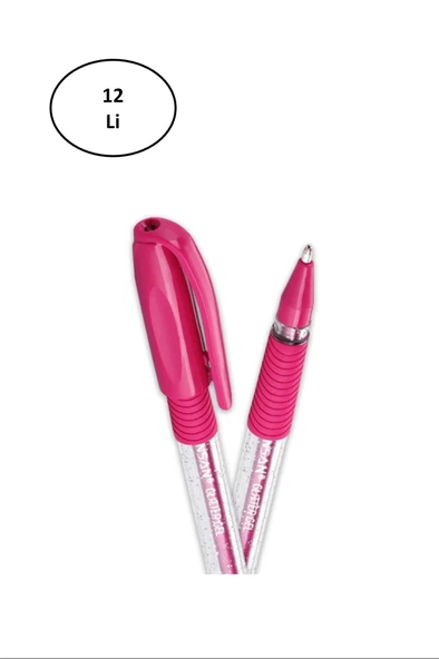 Pensan Tükenmez Kalem Jel Simli 1.0 Mm Pembe 2280 12'li ürün görseli 1